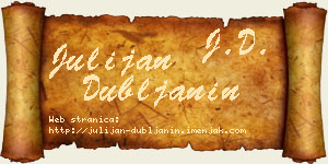Julijan Dubljanin vizit kartica